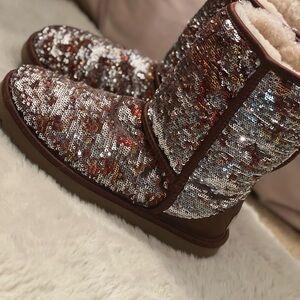 UGG Shearling Tricolor Sequin Women's Classic Short Boots